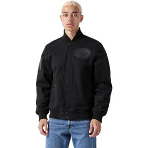 Pro Standard Mens NFL Washed Vanguard Varsity Jacket(Black)