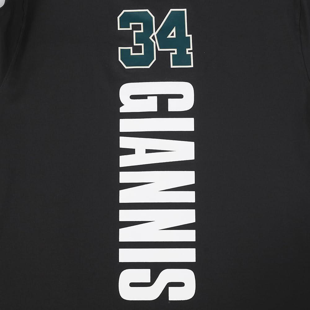 image:imagePro Standard NBA Mens Mens NBA Milwaukee Bucks Classic Player Cotton Short Sleeve TeeBlack