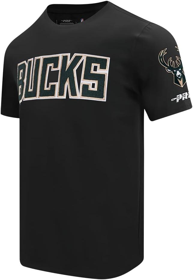 image:imagePro Standard NBA Mens Mens NBA Milwaukee Bucks Classic Player Cotton Short Sleeve TeeBlack