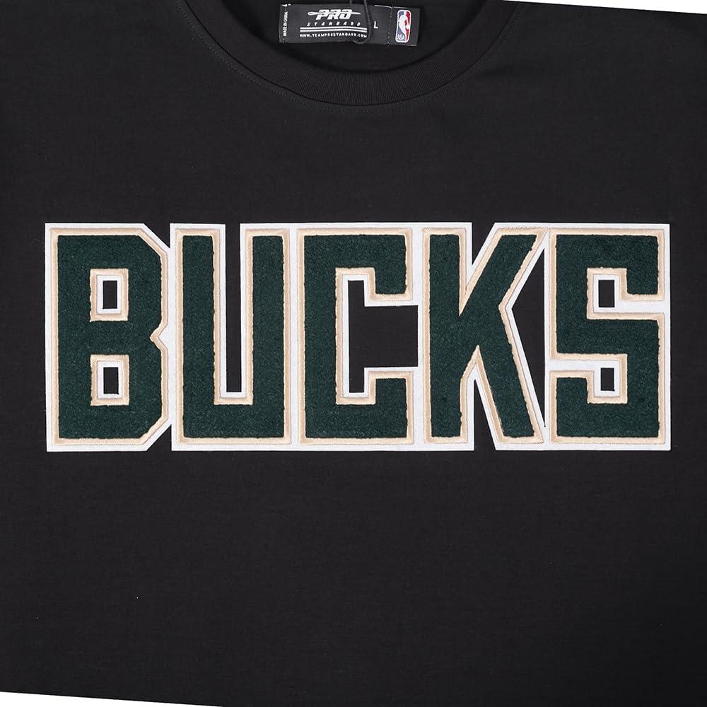 image:imagePro Standard NBA Mens Mens NBA Milwaukee Bucks Classic Player Cotton Short Sleeve TeeBlack