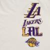 PRO STANDARD Men’s NBA Retro Cascade Standard Cotton Short Sleeve Shirt(Eggshell/ Purple)