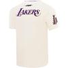 PRO STANDARD Men’s NBA Retro Cascade Standard Cotton Short Sleeve Shirt(Eggshell/ Purple)