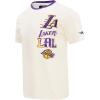 PRO STANDARD Men’s NBA Retro Cascade Standard Cotton Short Sleeve Shirt(Eggshell/ Purple)