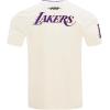 PRO STANDARD Men’s NBA Retro Cascade Standard Cotton Short Sleeve Shirt(Eggshell/ Purple)