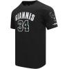 Pro Standard NBA Mens Mens NBA Milwaukee Bucks Classic Player Cotton Short Sleeve Tee(Black)