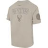 Pro Standard NBA Mens Mens NBA Milwaukee Bucks Neutrals Player Cotton Short Sleeve Tee(Taupe)