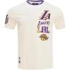 PRO STANDARD Men’s NBA Retro Cascade Standard Cotton Short Sleeve Shirt(Eggshell/ Purple)