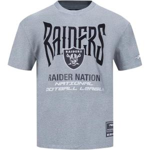 Las Vegas Raiders City Tour 2.0 Men’s Cotton Jersey Drop Shoulder Tee (Dark Heather Gray) by Pro Standard(Dark Heather Gray)