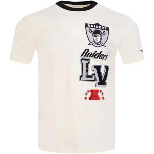 Retro Cascade Las Vegas Raiders Men’s Ringer Tee (Eggshell/Black) by Pro Standard(Eggshell/ Black)