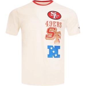 Retro Cascade NFL San Francisco 49ers Men’s Ringer Tee (Eggshell/ Red) by Pro Standard(Eggshell/ Red)