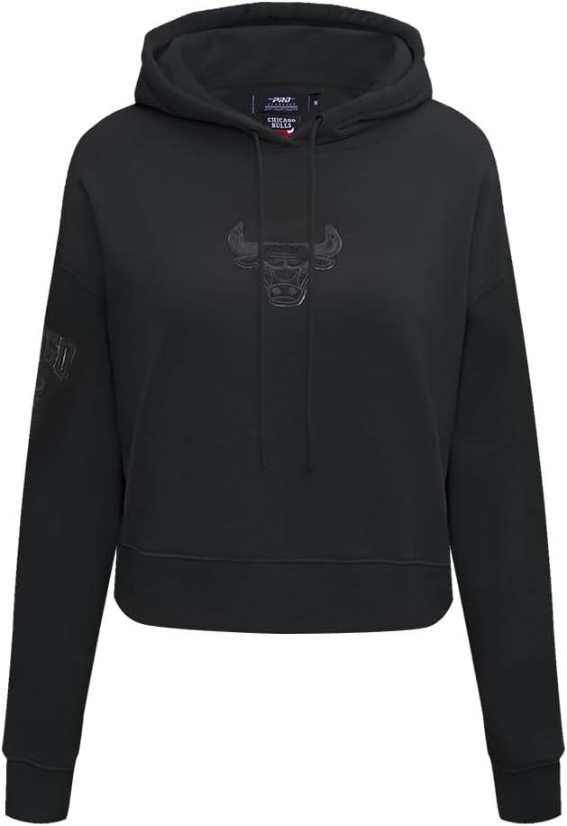 image:imagePro Standard NBA womens Womens Nba Classic Triple Black Brushed Back French Terry Cropped Pullover HoodieTriple Black