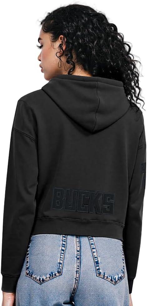 image:imagePro Standard NBA womens Womens Nba Classic Triple Black Brushed Back French Terry Cropped Pullover HoodieTriple Black