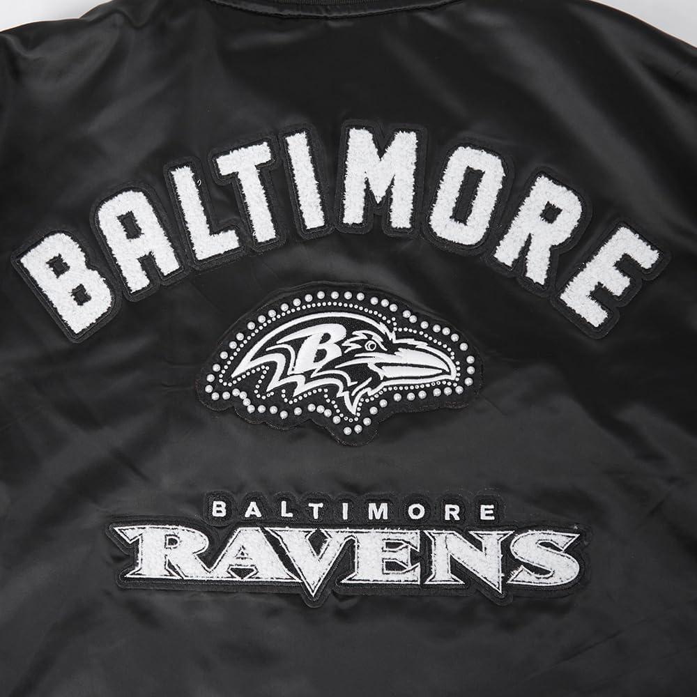 image:imagePro Standard Womens NFL Baltimore Ravens Pearls Satin Jacket Black M
