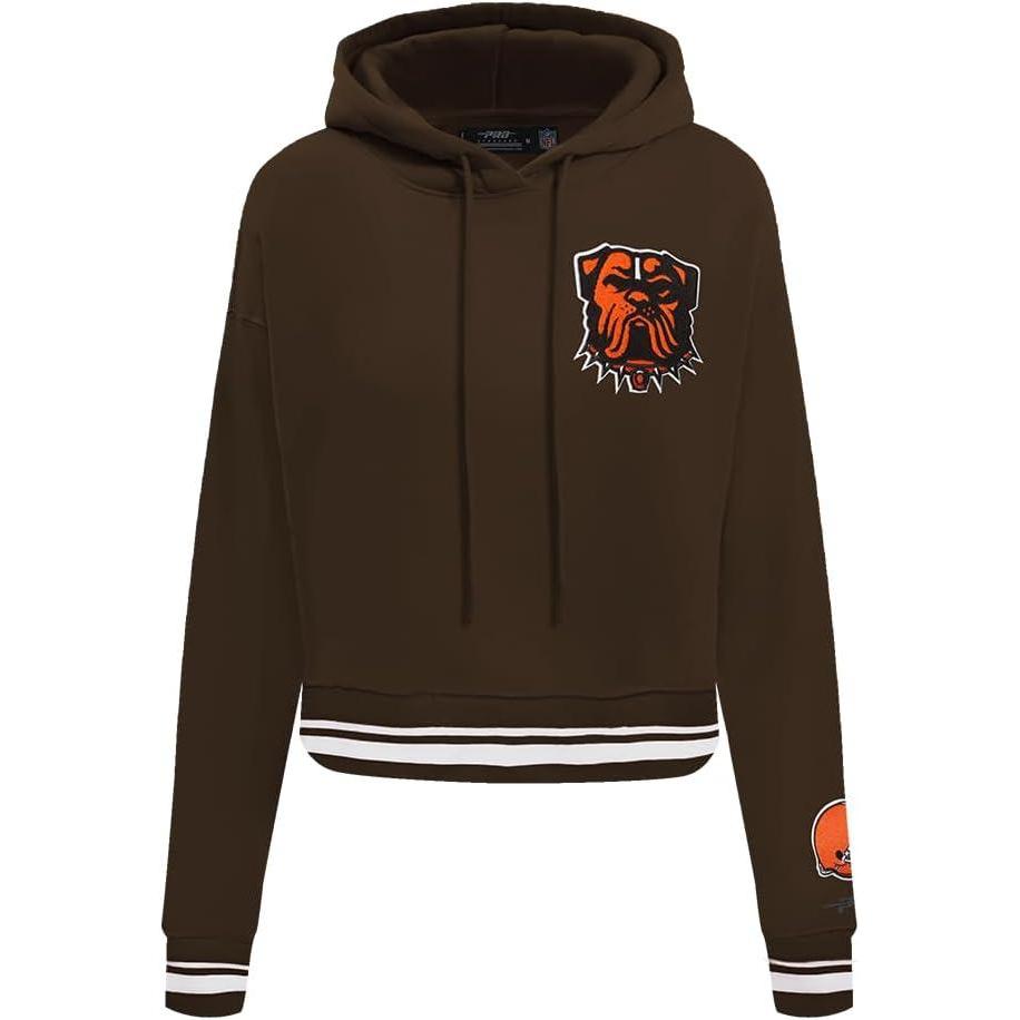 image:imageBrown NFL Cleveland Browns Mashup Womens Cropped Pullover HoodieBrown