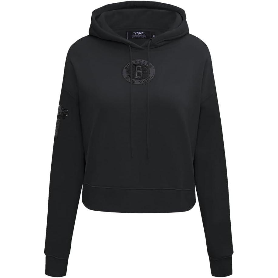 image:imagePro Standard NBA womens Womens Nba Classic Triple Black Brushed Back French Terry Cropped Pullover HoodieTriple Black