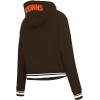 Brown NFL Cleveland Browns Mashup Women’s Cropped Pullover Hoodie(Brown)