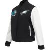 Classic Women’s NFL Philadelphia Eagles Wool Varsity Jacket(Black)