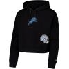 Pro Standard Womens NFL Jewels Brushed Back French Terry Cropped Pullover Hoodie(Black)