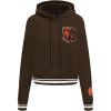 Brown NFL Cleveland Browns Mashup Women’s Cropped Pullover Hoodie(Brown)