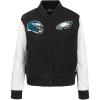 Classic Women’s NFL Philadelphia Eagles Wool Varsity Jacket(Black)