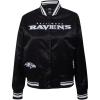 Pro Standard Womens NFL Baltimore Ravens Pearls Satin Jacket Black M