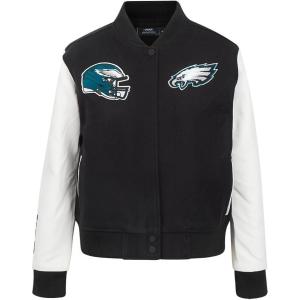 Classic Women’s NFL Philadelphia Eagles Wool Varsity Jacket(Black)