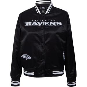 Pro Standard Womens NFL Baltimore Ravens Pearls Satin Jacket Black M