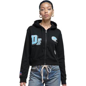 Pro Standard Womens NFL Best of Cropped Full Zip Hoodie(Black)