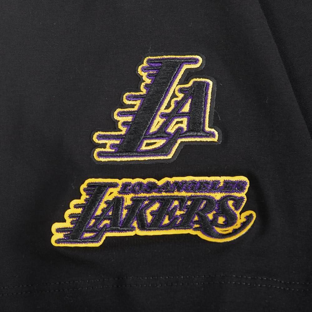 image:imagePro Standard Womens NBA Los Angeles Lakers Mash Up Short Sleeve Boxy Tee Black 2XL