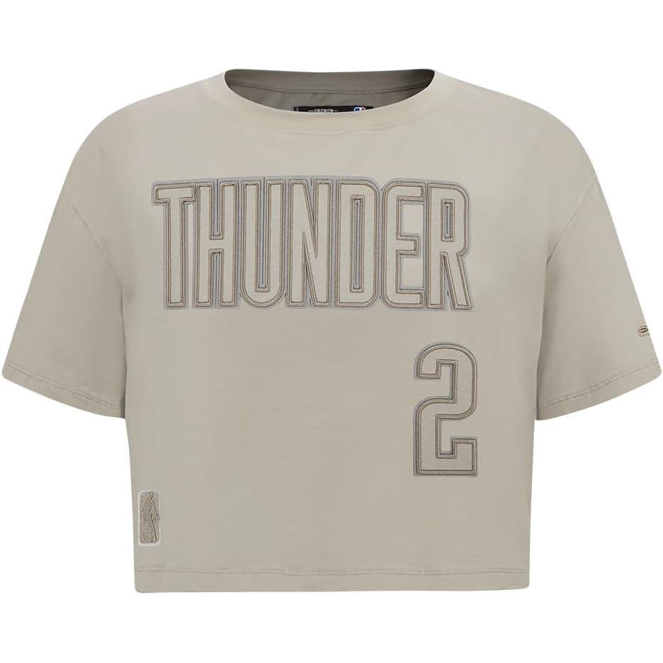 image:imagePro Standard NBA Womens Womens NBA Oklahoma City Thunder Neutrals Player Cotton Short Sleeve Boxy TeeTaupe
