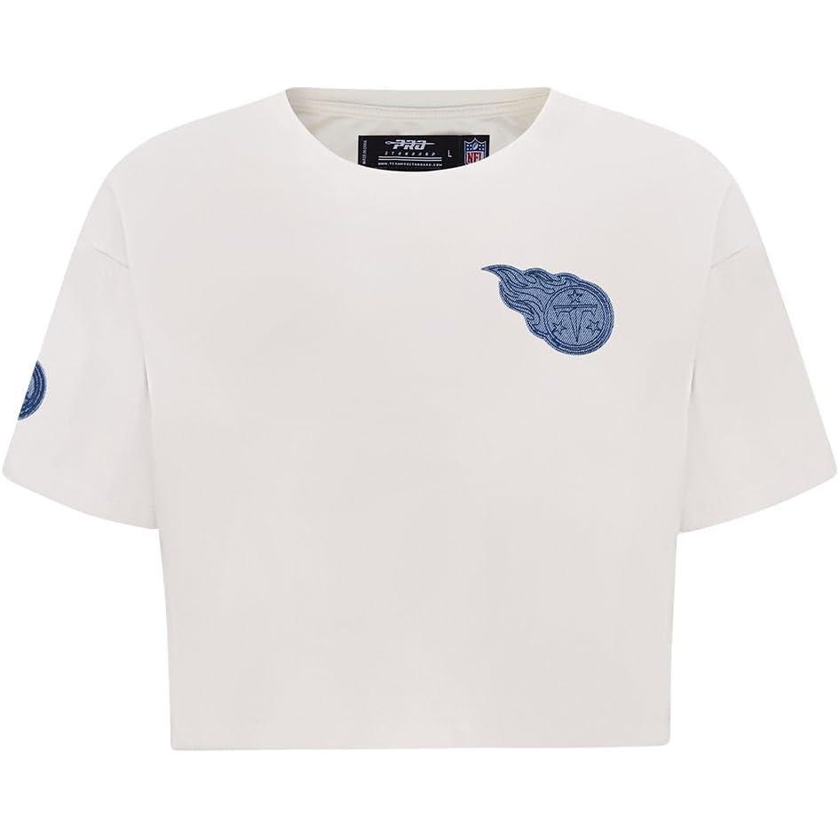 image:imageTITANS BLUES WOMENS VARSITY LINEN BOXY TEELinen