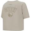 Pro Standard NBA Womens Womens NBA Golden State Warriors Neutrals Player Short Sleeve Boxy Tee(Taupe)