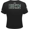 Pro Standard NBA Womens Womens NBA Milwaukee Bucks Classic Player Cotton Short Sleeve Slim Tee(Black)