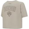 Pro Standard NBA Womens Womens NBA New York Knicks Neutrals Player Cotton Short Sleeve Boxy Tee(Taupe)