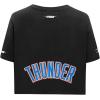 Pro Standard NBA Womens Womens NBA Oklahoma City Thunder Classic Player Cotton Short Sleeve Boxy Tee(Black)