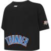 Pro Standard NBA Womens Womens NBA Oklahoma City Thunder Classic Player Cotton Short Sleeve Boxy Tee(Black)