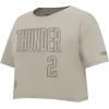 Pro Standard NBA Womens Womens NBA Oklahoma City Thunder Neutrals Player Cotton Short Sleeve Boxy Tee(Taupe)