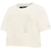 Pro Standard NBA Womens Womens NBA San Antonio Spurs Neutrals Player Short Sleeve Boxy Tee(Eggshell)