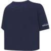 Pro Standard Womens NFL Seattle Seahawks Script Tail Short Sleeve Boxy Tee Midnight Navy