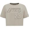 Pro Standard NBA Womens Womens NBA Los Angeles Lakers Neutrals Player Cotton Short Sleeve Boxy Tee(Taupe)