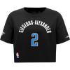 Pro Standard NBA Womens Womens NBA Oklahoma City Thunder Classic Player Cotton Short Sleeve Boxy Tee(Black)