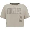 Pro Standard NBA Womens Womens NBA Oklahoma City Thunder Neutrals Player Cotton Short Sleeve Boxy Tee(Taupe)