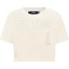 Pro Standard NBA Womens Womens NBA San Antonio Spurs Neutrals Player Short Sleeve Boxy Tee(Eggshell)