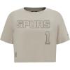 Pro Standard NBA Womens Womens NBA San Antonio Spurs Neutrals Player Short Sleeve Boxy Tee(Taupe)