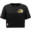 Pro Standard Womens NBA Los Angeles Lakers Mash Up Short Sleeve Boxy Tee Black 2XL