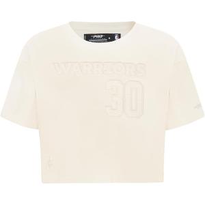 Pro Standard NBA Womens Womens NBA Golden State Warriors Neutrals Player Short Sleeve Boxy Tee(Eggshell)