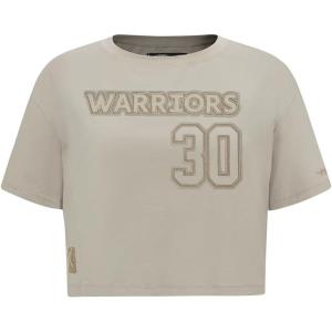 Pro Standard NBA Womens Womens NBA Golden State Warriors Neutrals Player Short Sleeve Boxy Tee(Taupe)