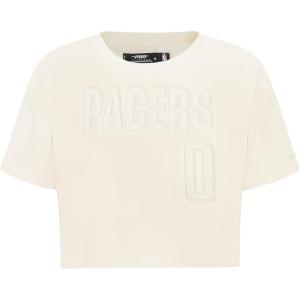 Pro Standard NBA Womens Womens NBA Indiana Pacers Neutrals Player Short Sleeve Boxy Tee(Eggshell)