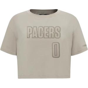 Pro Standard NBA Womens Womens NBA Indiana Pacers Neutrals Player Short Sleeve Boxy Tee(Taupe)