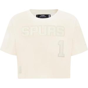 Pro Standard NBA Womens Womens NBA San Antonio Spurs Neutrals Player Short Sleeve Boxy Tee(Eggshell)